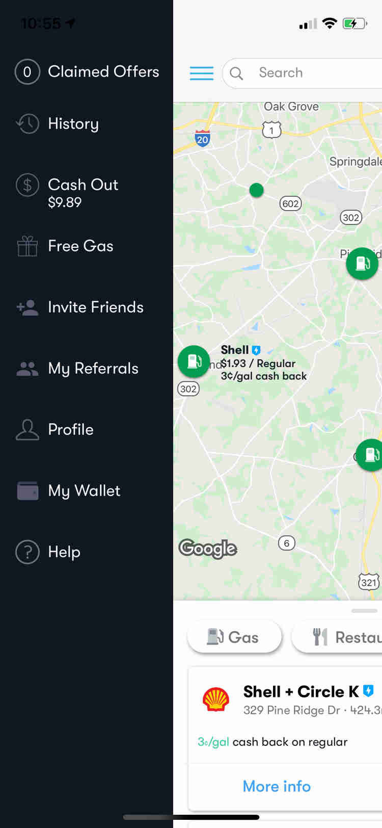 getupside fuel app screen